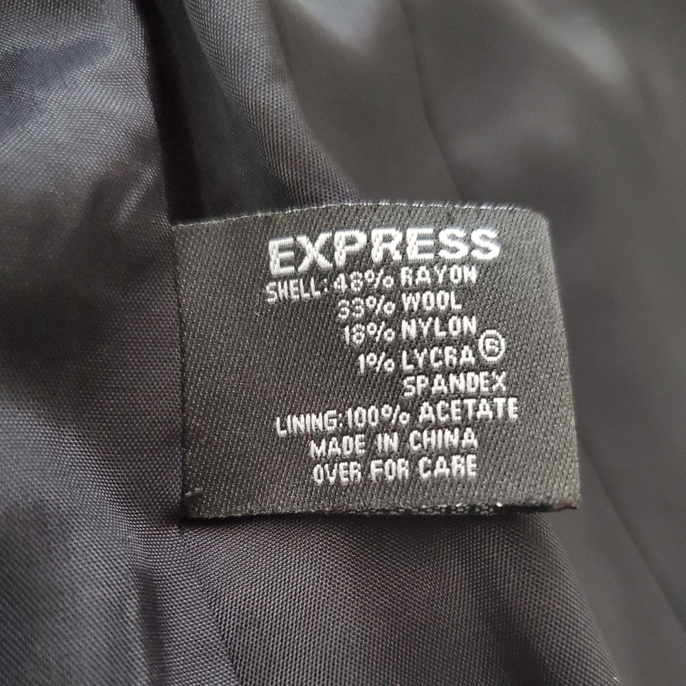 Express Black Shimmer Single Button Blazer Sz 1/2 - image 8